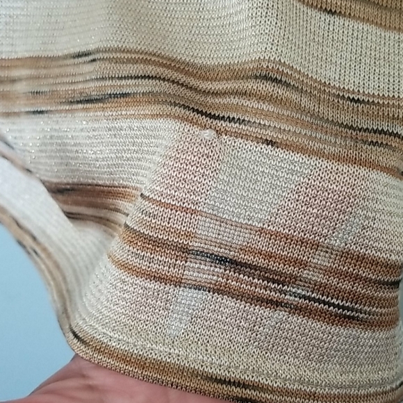 Banana Republic Summer striped shimmer tan and brown sleeveless top size small - Picture 5 of 8